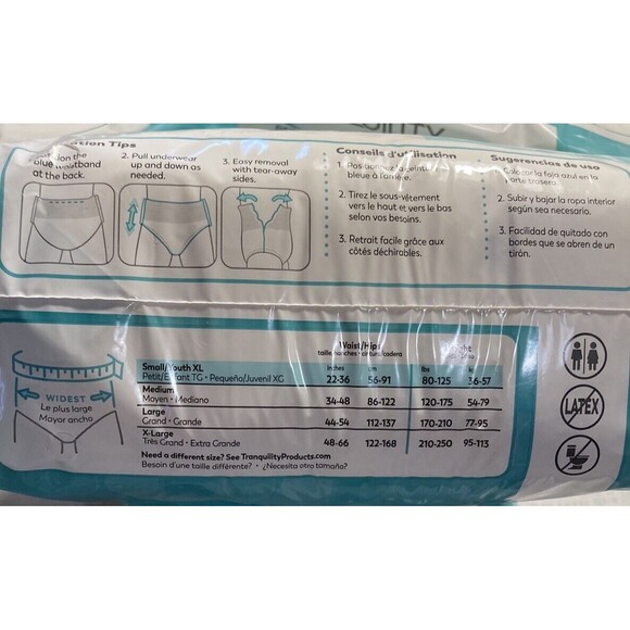 Tranquility Underwear Disposable Briefs Small  25 Count Adult Diaper Moderate - Picture 3 of 5